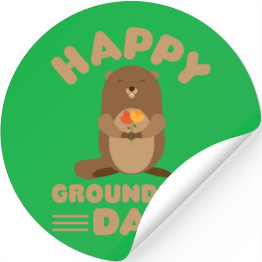 Groundhog Day cute print retro Stickers