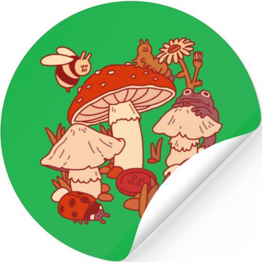 Mushrooms Tiny Friends Stickers