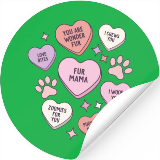 My Dog Is My Valentine Conversation Hearts Stickers