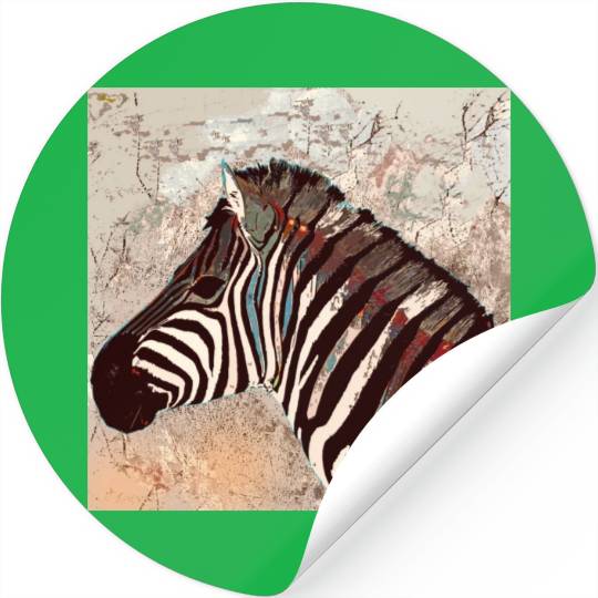 Zebra with neon colors Stickers