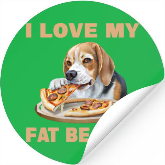 I Love My Fat Beagle Stickers