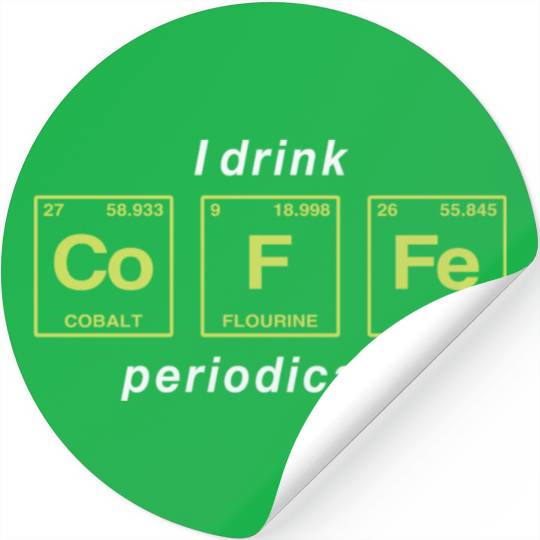 COFFEE - with elements of the periodic table Stickers