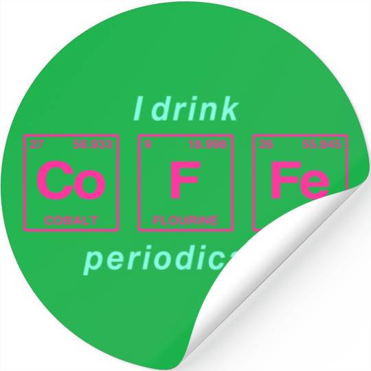COFFEE - with elements of the periodic table Stickers
