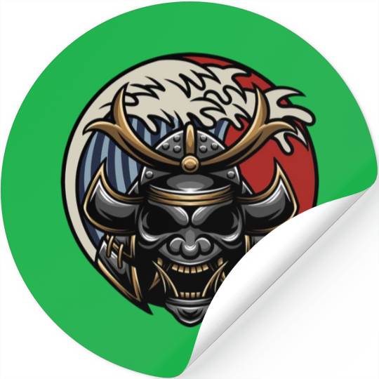 Samurai japan graphic grey mask Stickers