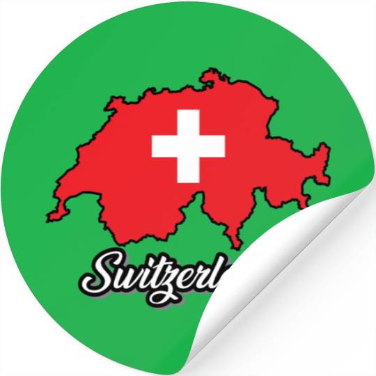 Switzerland, Schweiz, Swiss, Flag country, map Stickers