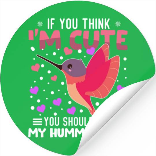 Hummingbird Heart Valentine's Day Animal For Stickers