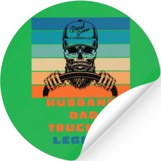 husband dad trucker legend Stickers