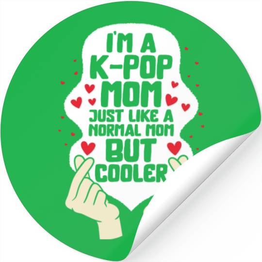 Korea Stickers, I'm A K-Pop Mom Finger Heart Stickers,