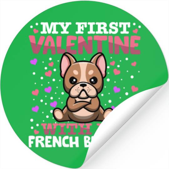 My First Valentine With My French Bulldog Animal Stickers