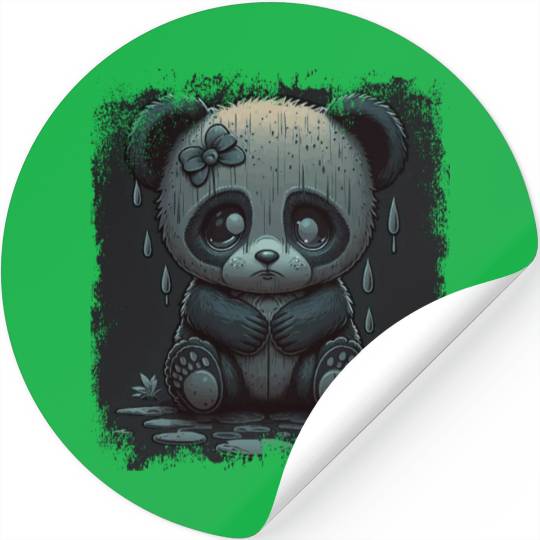 cute sad panda Stickers