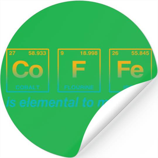 COFFEE - with elements of the periodic table Stickers