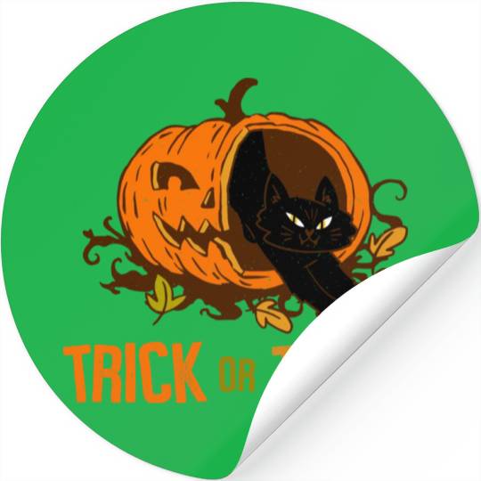Cats trick or treat - Halloween Stickers