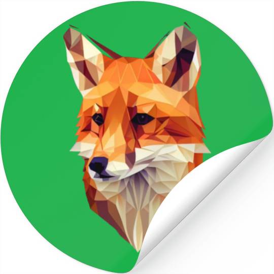 Fox Polygon Wild Animal Lover Wildlife Zookeeper Stickers