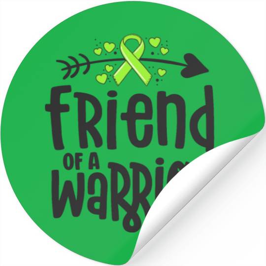Friend Of A Warrior Lime Green Ribbon Lyme Stickers