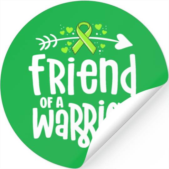 Friend Of A Warrior Lime Green Ribbon Lyme Stickers