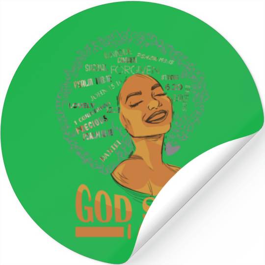 African American Girl God Says I Am Black Pride Stickers