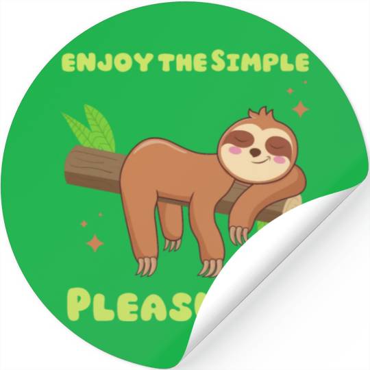 enjoy the Simple Pleasures Sloth funny Stickers