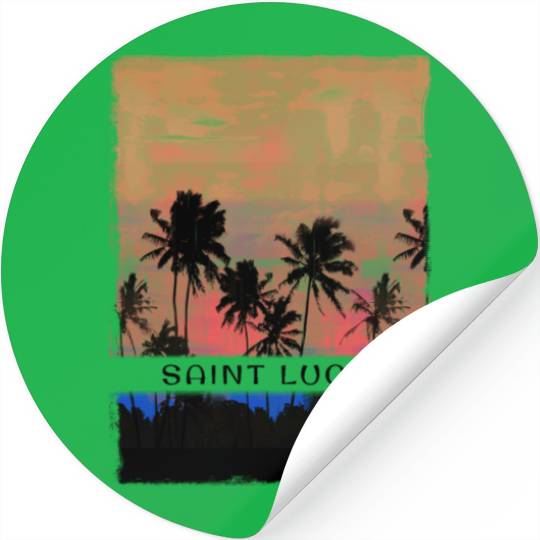 Saint Lucia Caribbean Vacation Souvenir Beach Stickers