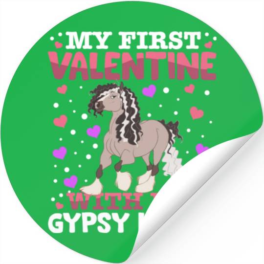 My First Valentine With My Gypsy Horse Animal Stickers