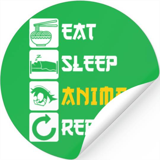 Eat Sleep Anime Repeat | Manga Japan Saying Cospla Stickers