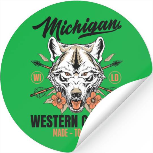 Western great lakes Michigan home of the wolf Stickers