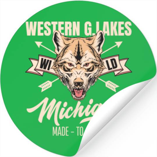Western great lakes Michigan home of the wolf Stickers