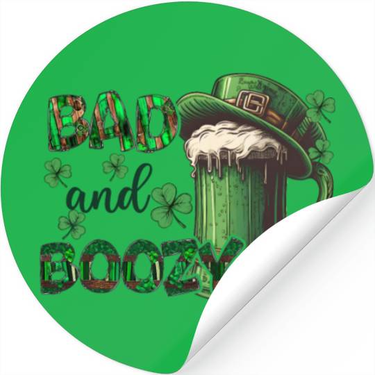 Mens St Patricks Day Irland Irish Green Shamrock Stickers