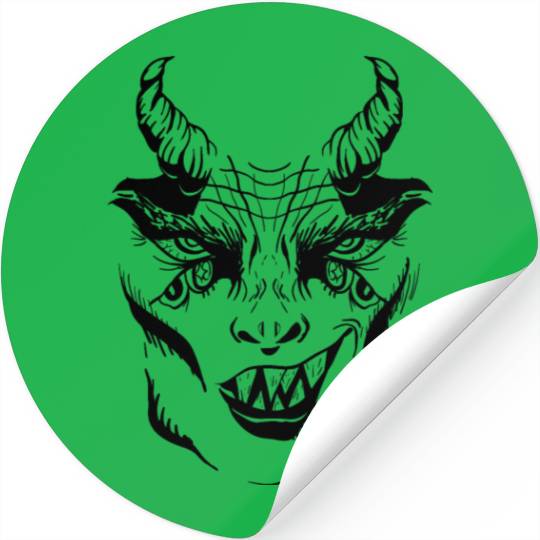Scary devil face many eyes Scary devil face many e Stickers