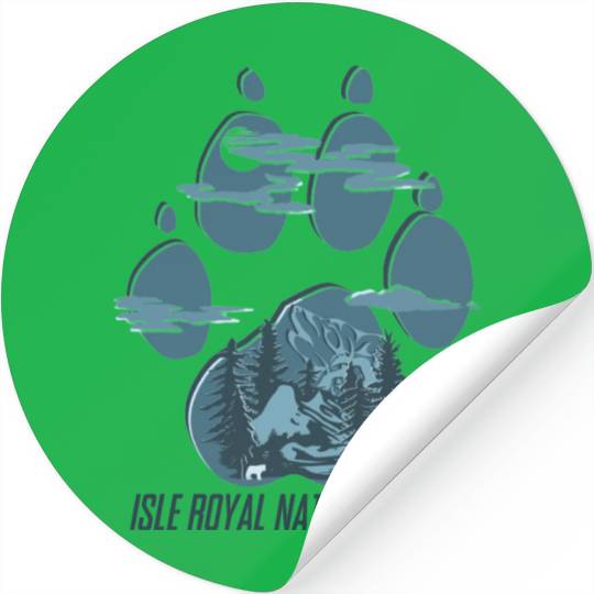 Isle Royal national park Michigan home of the wolf Stickers