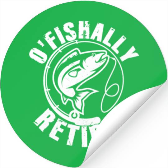 Ofishally Retired Fishing Retro Retirement Fishing Stickers