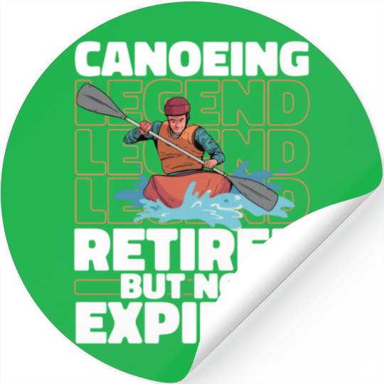 Canoe Canoeing Canoeist Retired Stickers