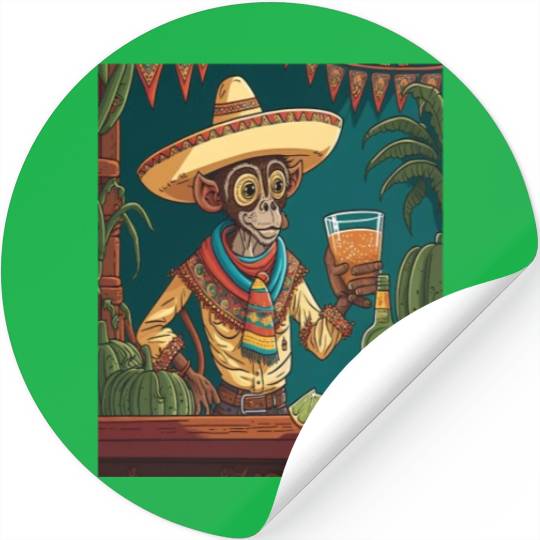 Spider Monkey Animal Lovers Mexican Cowboy Spider Stickers