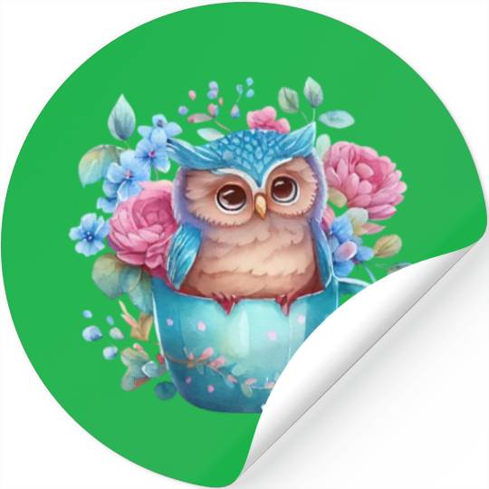 Owl Animal Cute Wild Bird Zoo Forest Nature Child Stickers