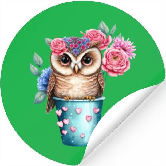 Owl Animal Cute Wild Bird Zoo Forest Nature Child Stickers