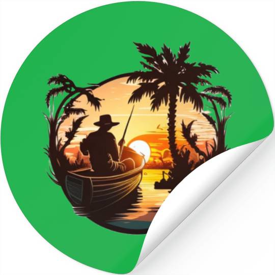 Rather be fishing Stickers