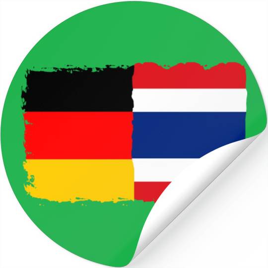 Thailand Flag Germany Flag Half Thai Half German Stickers