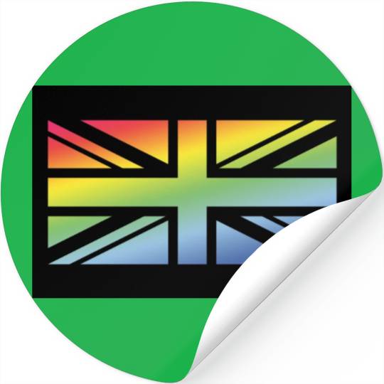 Union Jack / Rainbow Flag (Britain / UK / Poster) Stickers