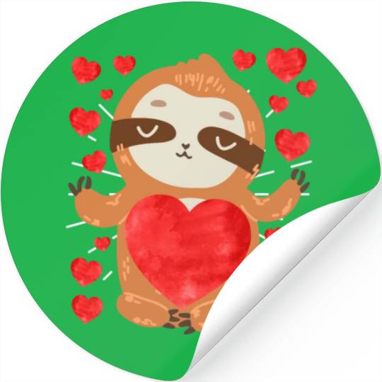 Couple love you my sloth Valentine's Day Stickers