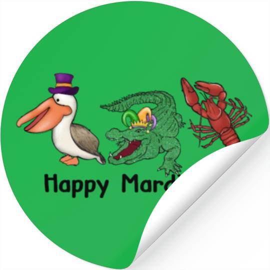 Kids Toddler Girls Fleur de Lis Mardi Gras Gnomes Stickers