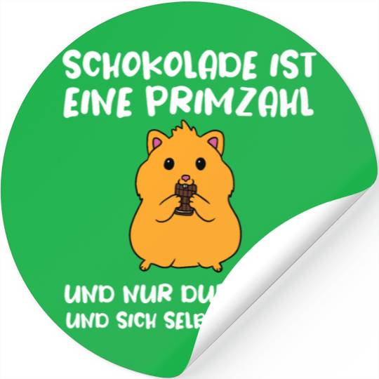 Chocolate Is Prime Number German Stickers