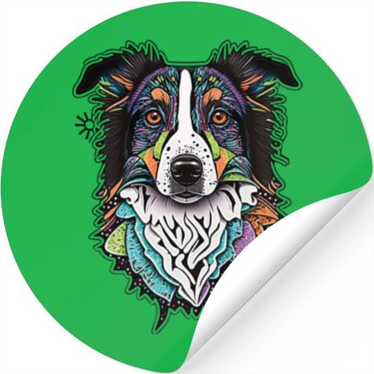 Border Collie Fantasy Dog Stickers