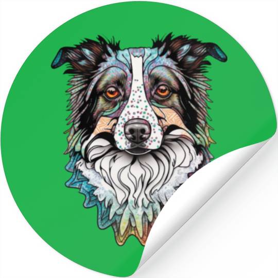 Border Collie Fantasy Dog Stickers