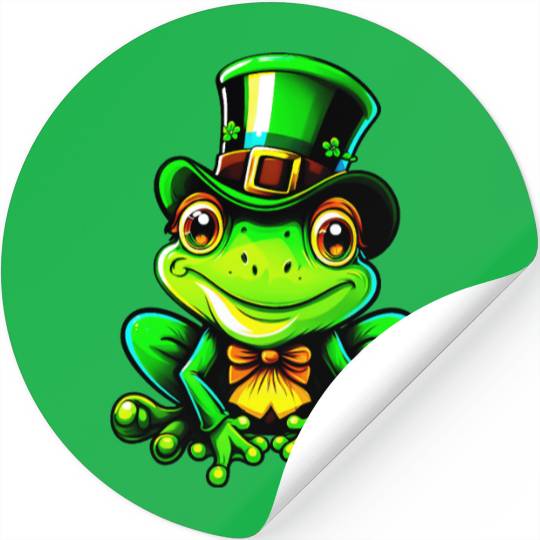 Saint Patrick's Day Frog Lucky Charm Stickers