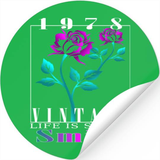 1978 Born Vintage Rose Gift Stickers