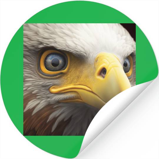 bald eagle eyes hyper realistic hyper details Stickers