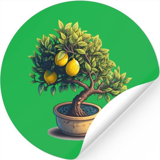 Lemon Bonsai Tree Stickers