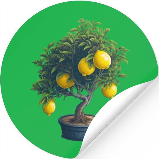 Lemon Bonsai Tree Stickers