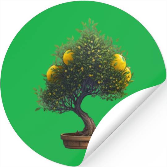 Lemon Bonsai Tree Stickers