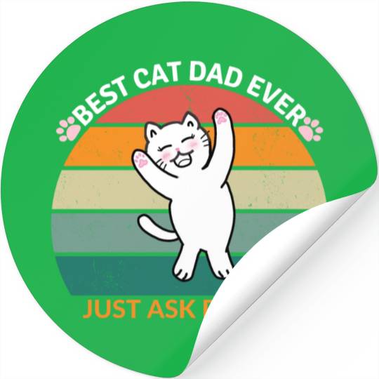 Peanut's Proud Cat Dad: The Best Dad Ever Stickers