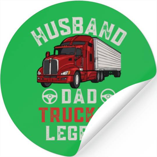 Husband Dad Trucker Legend Stickers
